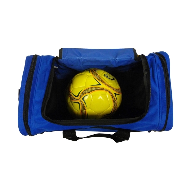 17" x 10" x 9" polyester soccer duffel with bottom board,... from ASI 37980 Bagworld
