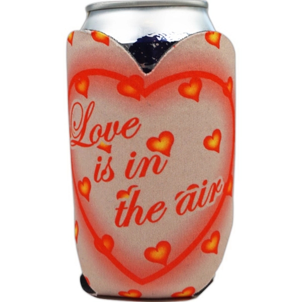 Premium Full Color Dye Sublimated Collapsible Foam Heart Shaped Can Insulator.... from ASI 63009 J I T Manufacturing Inc / Just in Time JIT Promo