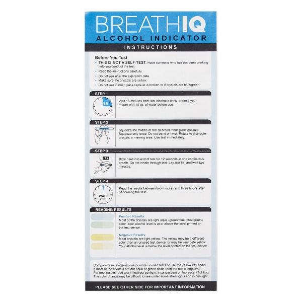 USA-made breathalyzer key tag with disposable single-use tester containing color-changing powder.... from ASI 61125 Hit Promotional Products