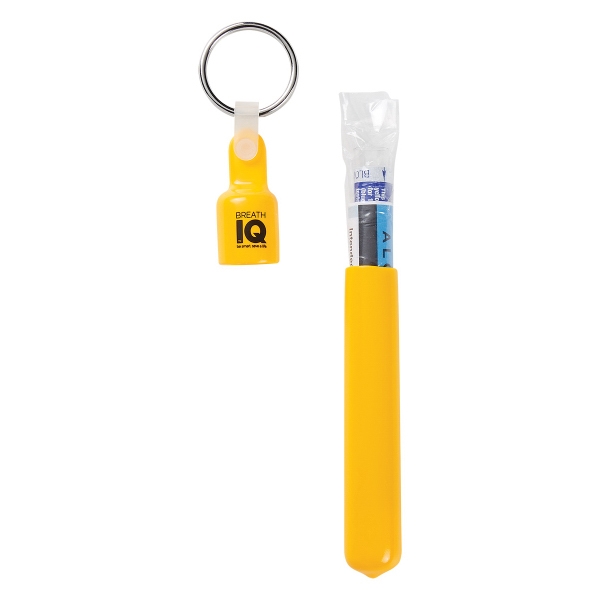 USA-made breathalyzer key tag with disposable single-use tester containing color-changing powder.... from ASI 61125 Hit Promotional Products