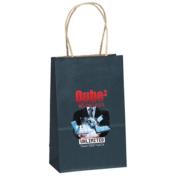 Matte paper shopper with a serrated cut top and twisted paper... from ASI 37940 Bag Makers Inc