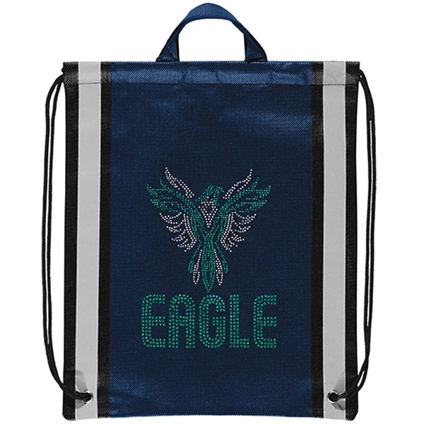 Non-Woven Backpack with two 1" wide reflective safety stripes and sturdy... from ASI 37940 Bag Makers Inc