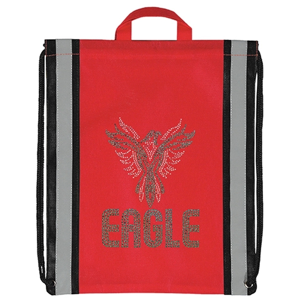 Non-Woven Backpack with two 1" wide reflective safety stripes and sturdy... from ASI 37940 Bag Makers Inc