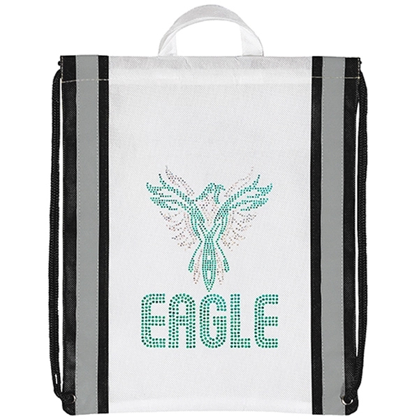 Non-Woven Backpack with two 1" wide reflective safety stripes and sturdy... from ASI 37940 Bag Makers Inc