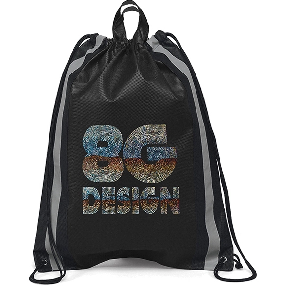 Non-Woven Backpack with two 1" wide reflective safety stripes and sturdy... from ASI 37940 Bag Makers Inc