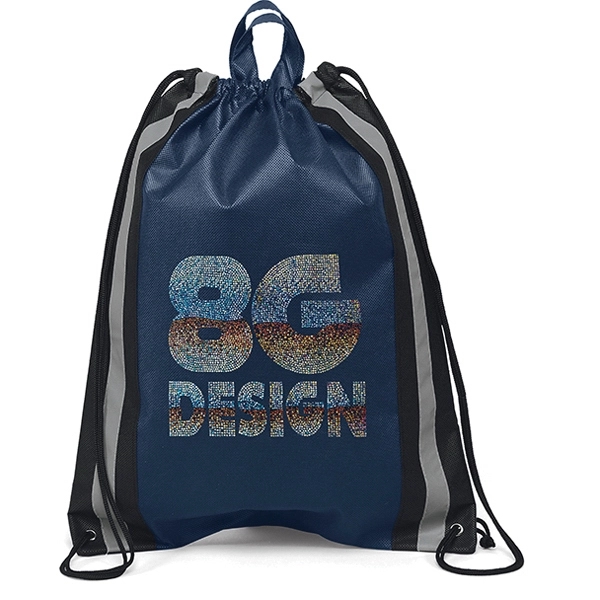 Non-Woven Backpack with two 1" wide reflective safety stripes and sturdy... from ASI 37940 Bag Makers Inc