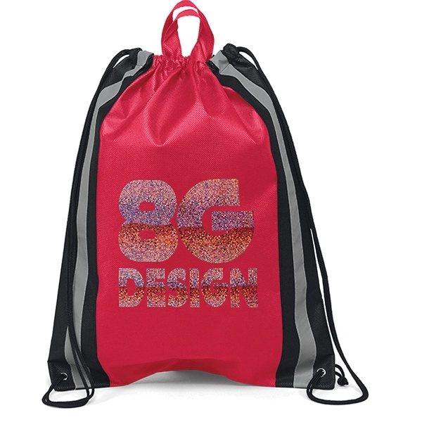 Non-Woven Backpack with two 1" wide reflective safety stripes and sturdy... from ASI 37940 Bag Makers Inc