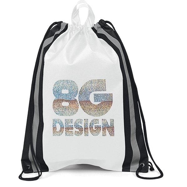 Non-Woven Backpack with two 1" wide reflective safety stripes and sturdy... from ASI 37940 Bag Makers Inc