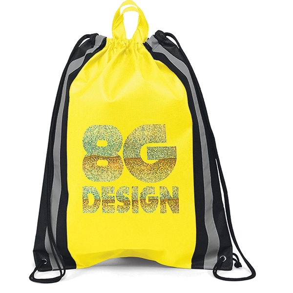 Non-Woven Backpack with two 1" wide reflective safety stripes and sturdy... from ASI 37940 Bag Makers Inc