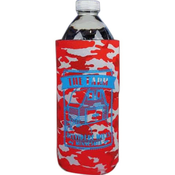 Urban Camo Screen Printed Premium Collapsible Foam Bottle Bag Insulator.... from ASI 63009 J I T Manufacturing Inc / Just in Time JIT Promo