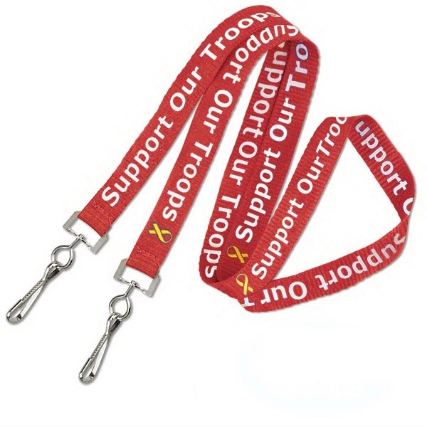 Event-style custom silkscreen lanyard features 2 hooks to keep credentials facing... from ASI 79898 Promovision / PROMOVISION