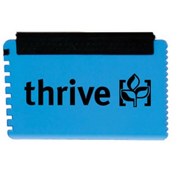 Compact credit card-sized ice scraper, ideal for clearing windshields on the... from ASI 67075 Leprechaun Promotions, LLC / Leprechaun Promotions