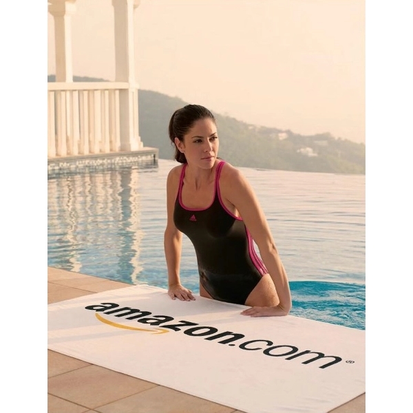 Turkish signature midweight beach towel with a tone-on-tone design.... from ASI 91605 Towel Specialties