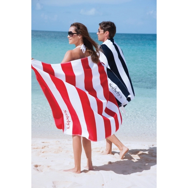40" x 80" horizontal cabana striped beach towel.... from ASI 91605 Towel Specialties
