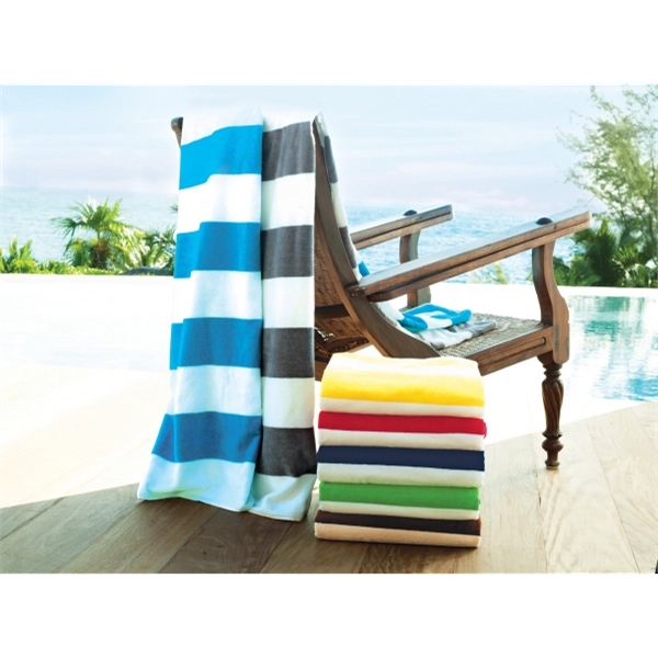 40" x 80" horizontal cabana striped beach towel.... from ASI 91605 Towel Specialties
