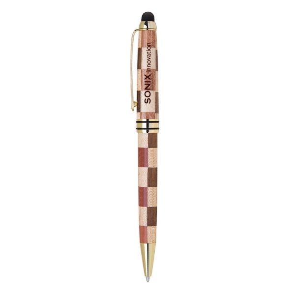 Stylus pen with a checkerboard design barrel.... from ASI 31517 Admart Products / Admart Line