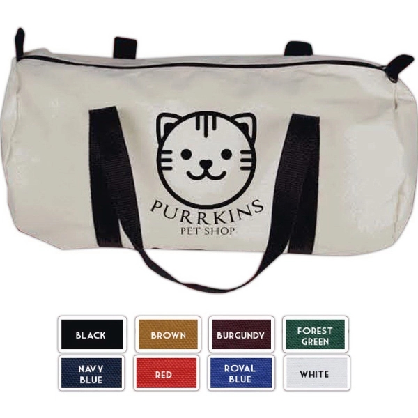 10oz natural canvas small barrel bag... from ASI 63009 J I T Manufacturing Inc / Just in Time JIT Promo