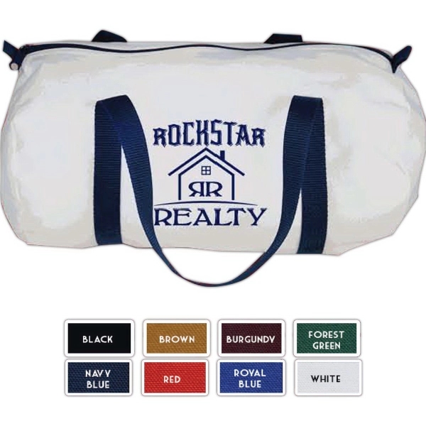 10oz Colored canvas small barrel bag... from ASI 63009 J I T Manufacturing Inc / Just in Time JIT Promo