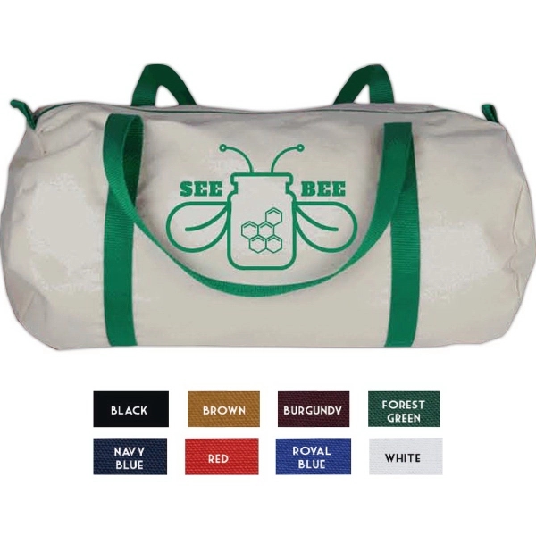 10oz natural canvas medium barrel bag... from ASI 63009 J I T Manufacturing Inc / Just in Time JIT Promo
