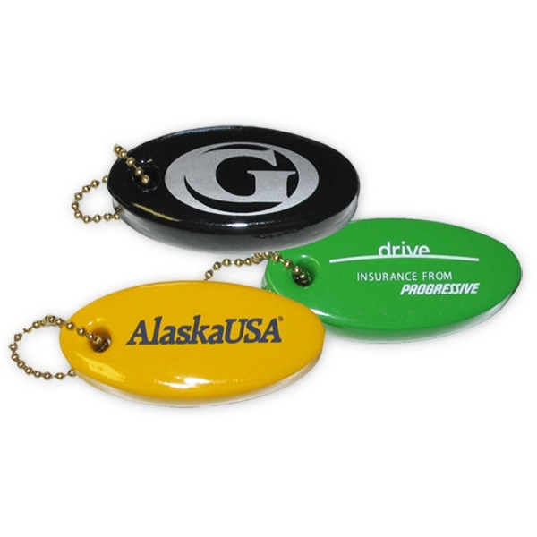 Small oval shaped vinyl-coated floating key tag, 3 1/4" x 1... from ASI 79970 Pro-Sports Foam Products