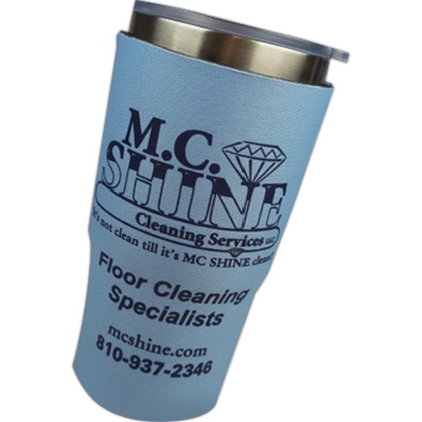 Stainless Steel Tumbler Coolie fits most major 30oz to 32oz tumbler... from ASI 63009 J I T Manufacturing Inc / Just in Time JIT Promo