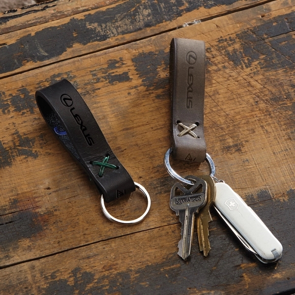 3/4" x 3 1/2" leather loop keychain, available in several colors... from ASI 88060 Snugz/USA Inc / SnugZ USA®