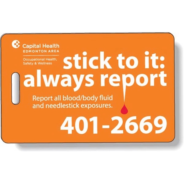 White gloss .020 vinyl plastic round corner tag.... from ASI 87400 ArtechPro