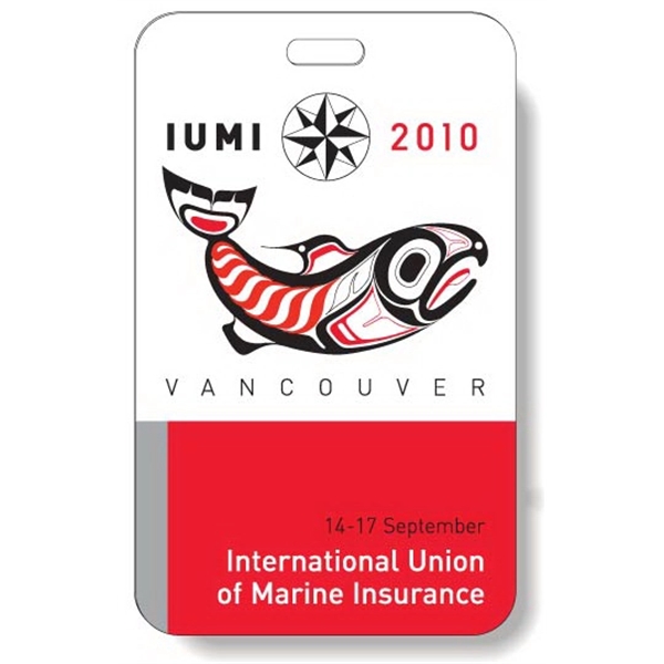 White .020 vinyl plastic tag with clear vinyl pocket and round... from ASI 87400 ArtechPro