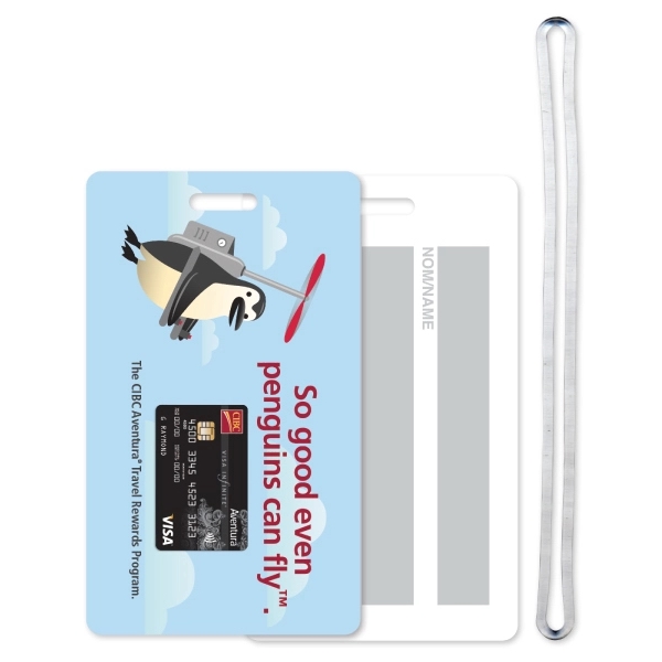 Write-On Luggage Tag 40 mil white styrene plastic. Spot PMS color... from ASI 87400 ArtechPro