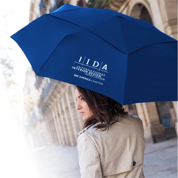 Deluxe black metal frame constructed umbrella with 46" arc and auto-close... from ASI 89955 StrombergBrand / Stromberg Brand