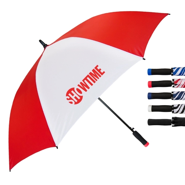 Automatic opening golf umbrella with 58" canopy arc, heavy duty construction... from ASI 89955 StrombergBrand / Stromberg Brand