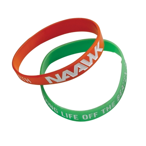 1/2" imported wristband made from silicone available in custom colors.... from ASI 88060 Snugz/USA Inc / SnugZ USA®