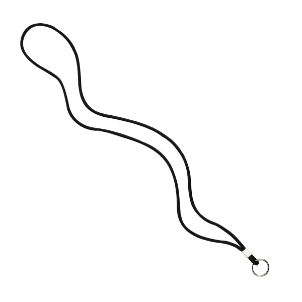 16"L x 1/8"W polyester lanyard with silver crimp attachment and a... from ASI 88060 Snugz/USA Inc / SnugZ USA®