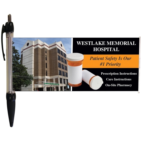 Pen with  2.6" x 6.75" Pull-Out Banner... from ASI 80228 Quinn