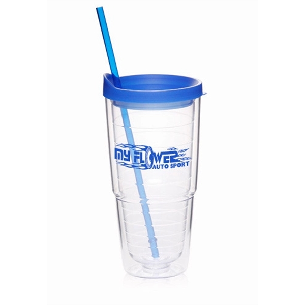 24 oz., BPA free, double-wall insulated acrylic tumbler with removable straw... from ASI 39552 BEL Promo