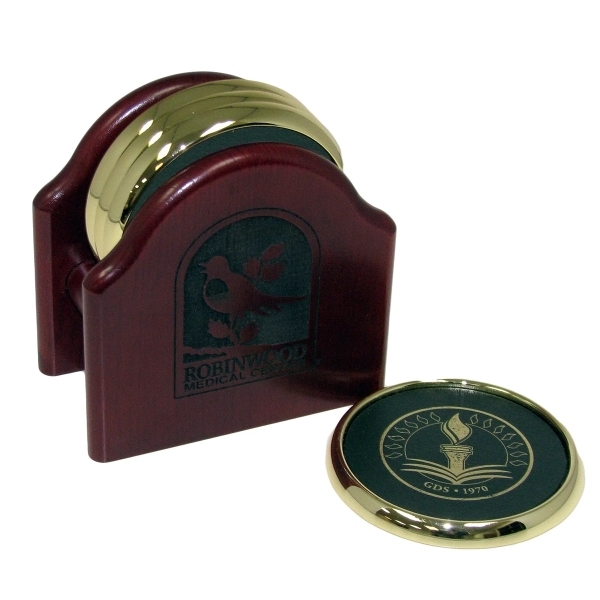 Wood Coaster Set, 4.75" x 2.75" x 4.75". Looking for a... from ASI 88156 Solid Dimensions Inc / Solid Dimensions Line