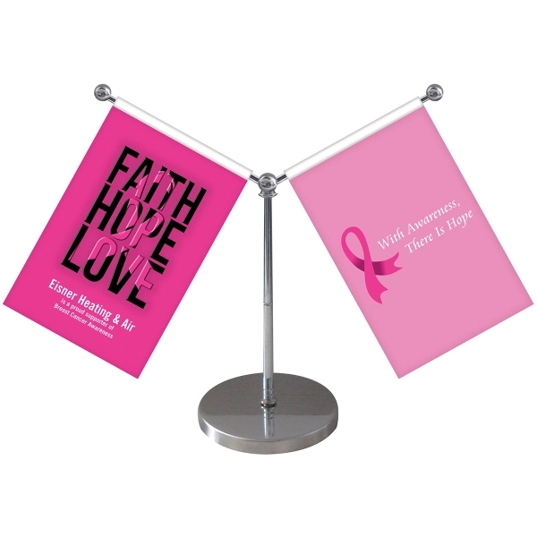 5.5-9" Metal Telescopic Flagpole with 2 Double Sided Flags... from ASI 80228 Quinn