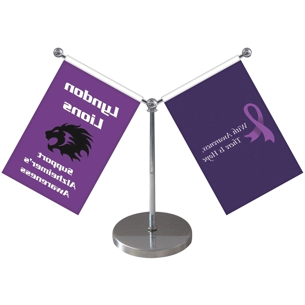 5.5-9" Metal Telescopic Flagpole with 2 Single Reverse Flags... from ASI 80228 Quinn