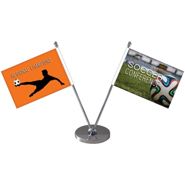 5.1-6.9" Metal Telescopic Flagpole with 2 Double Sided Flags... from ASI 80228 Quinn