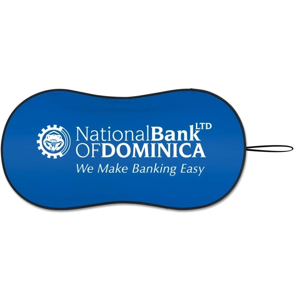 Economy sunshade. Single Loop fabric shade Bright Blue, Contoured Design... from ASI 37586 Auto-Sun-shade/Intertek