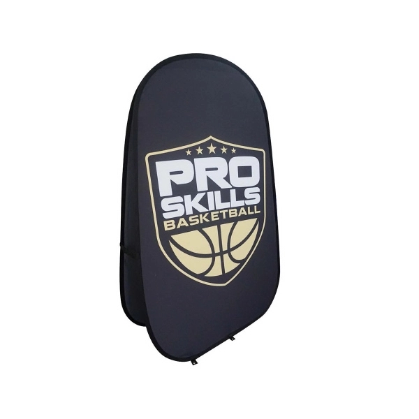 Vertical 2-Sided Pop Out Banner. Full-color dye-sublimation printing.... from ASI 49891 Discount Marketing Products / Discount Marketing Products