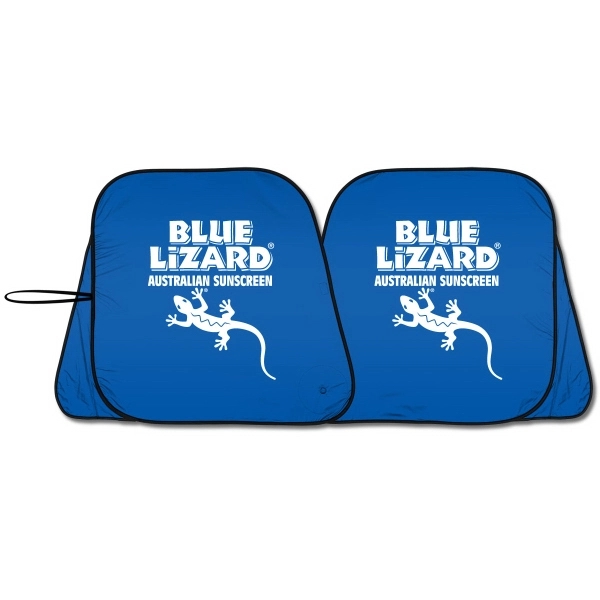 Bright Blue Patented  collapsible fabric sunshade dual panel with easy... from ASI 37586 Auto-Sun-shade/Intertek