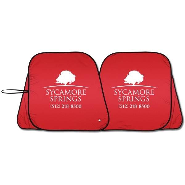 Bright Blue Patented  collapsible fabric sunshade dual panel with easy... from ASI 37586 Auto-Sun-shade/Intertek