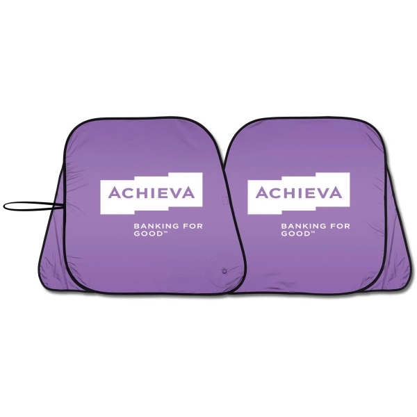 Bright Blue Patented  collapsible fabric sunshade dual panel with easy... from ASI 37586 Auto-Sun-shade/Intertek