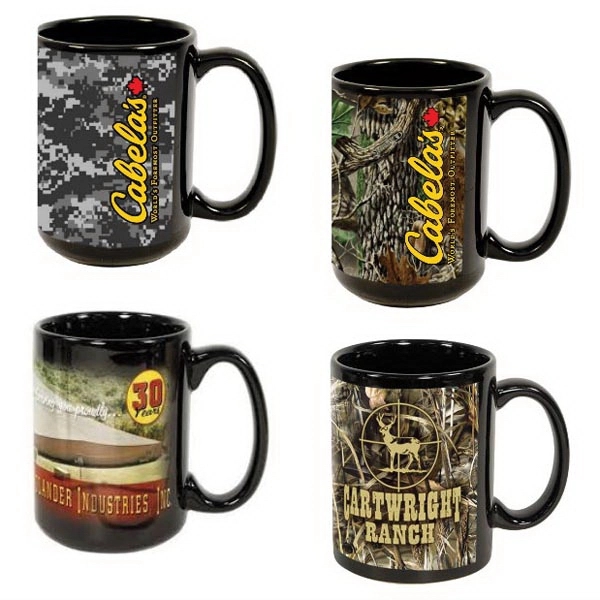 This black ceramic C-handle mug gives you the ability to place... from ASI 76797 Pelican Graphics / Pelican Lures