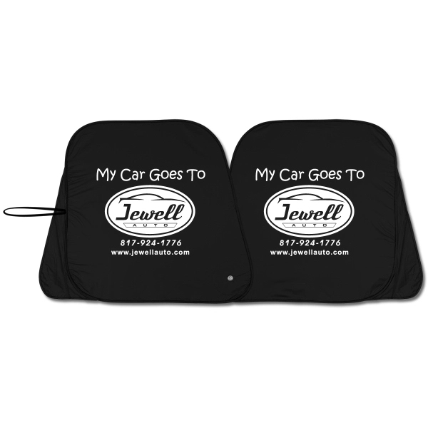 Classic Black  Patented  collapsible fabric sunshade dual panel with... from ASI 37586 Auto-Sun-shade/Intertek