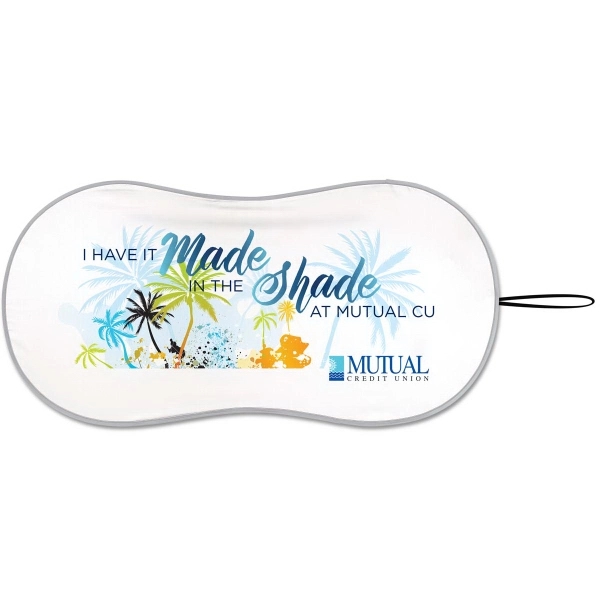 Full Color Single loop fabric sunshade front windshield, extra large logo,... from ASI 37586 Auto-Sun-shade/Intertek