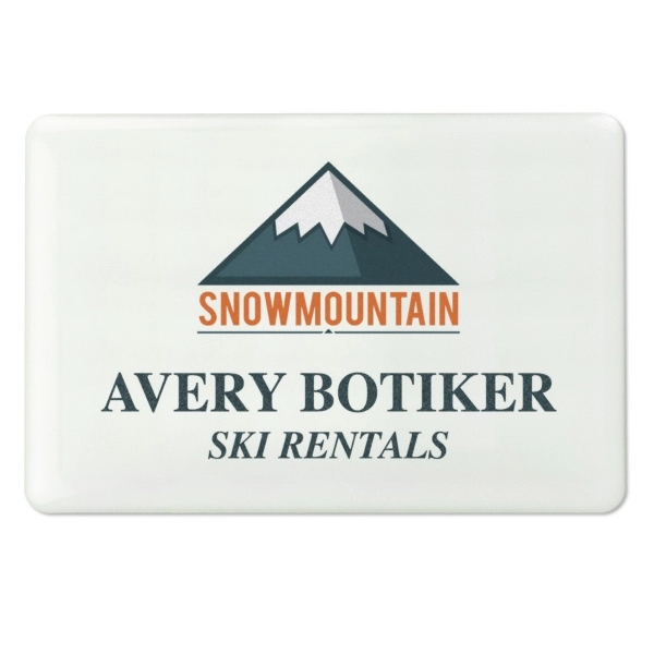 Top-quality name badges with a domed high-gloss resin finish, digitally printed... from ASI 79898 Promovision / PROMOVISION