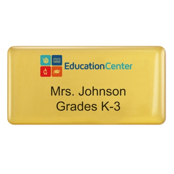 Top-quality name badges with a domed high-gloss resin finish; digitally printed... from ASI 79898 Promovision / PROMOVISION