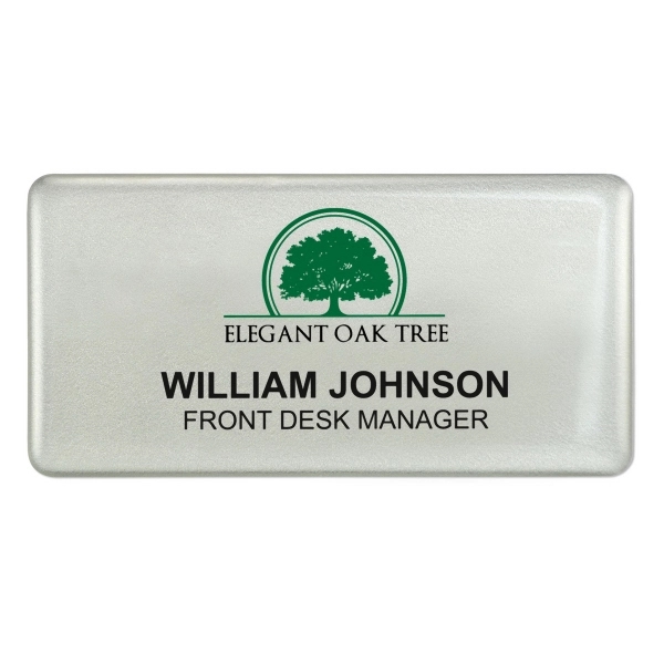 Top-quality name badges with a domed high-gloss resin finish; digitally printed... from ASI 79898 Promovision / PROMOVISION